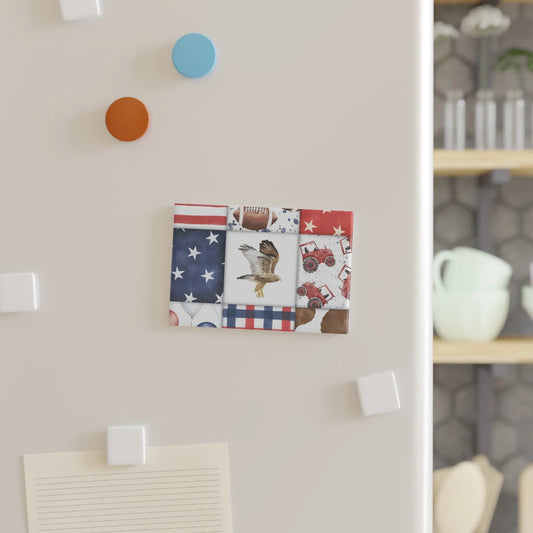 Patriot Patchwork Magnet - 1 pc / 2’’ x 3’’ / Rectangle - Home Decor