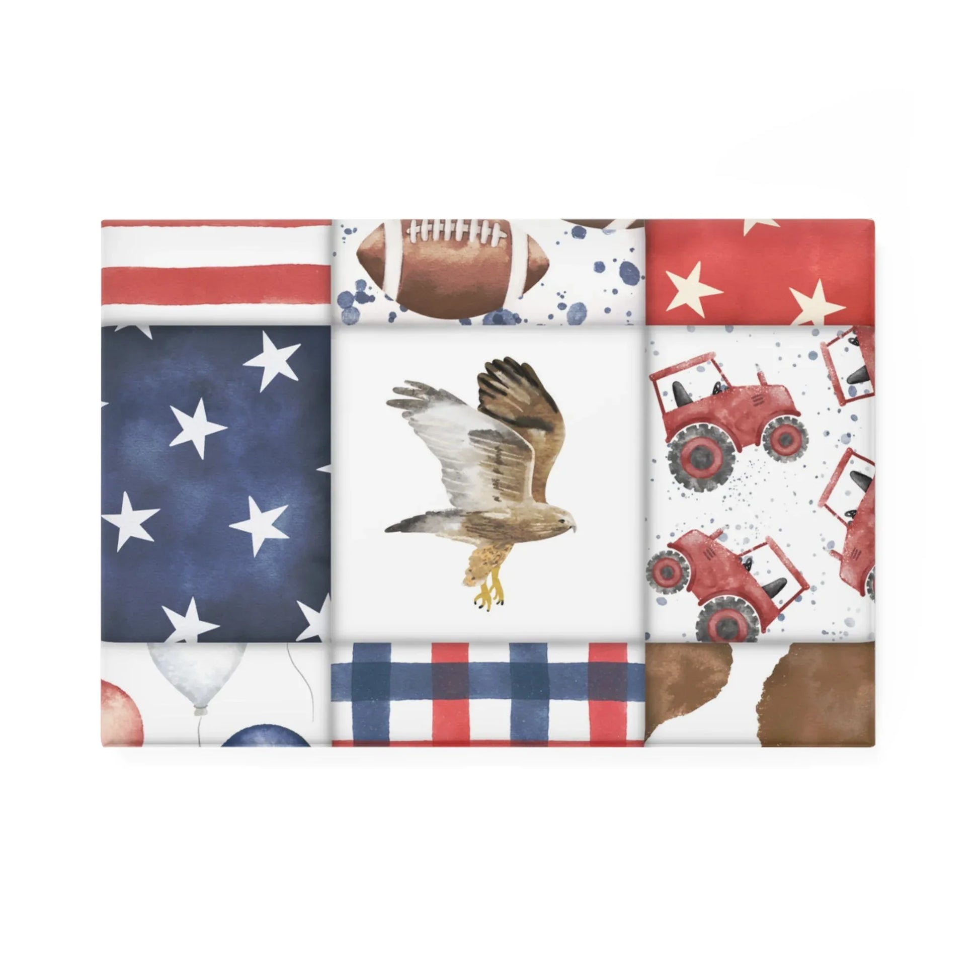 Patriot Patchwork Magnet - 1 pc / 2’’ x 3’’ / Rectangle - Home Decor