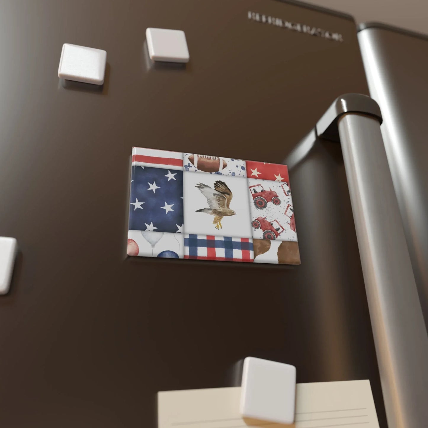 Patriot Patchwork Magnet - 1 pc / 2’’ x 3’’ / Rectangle - Home Decor