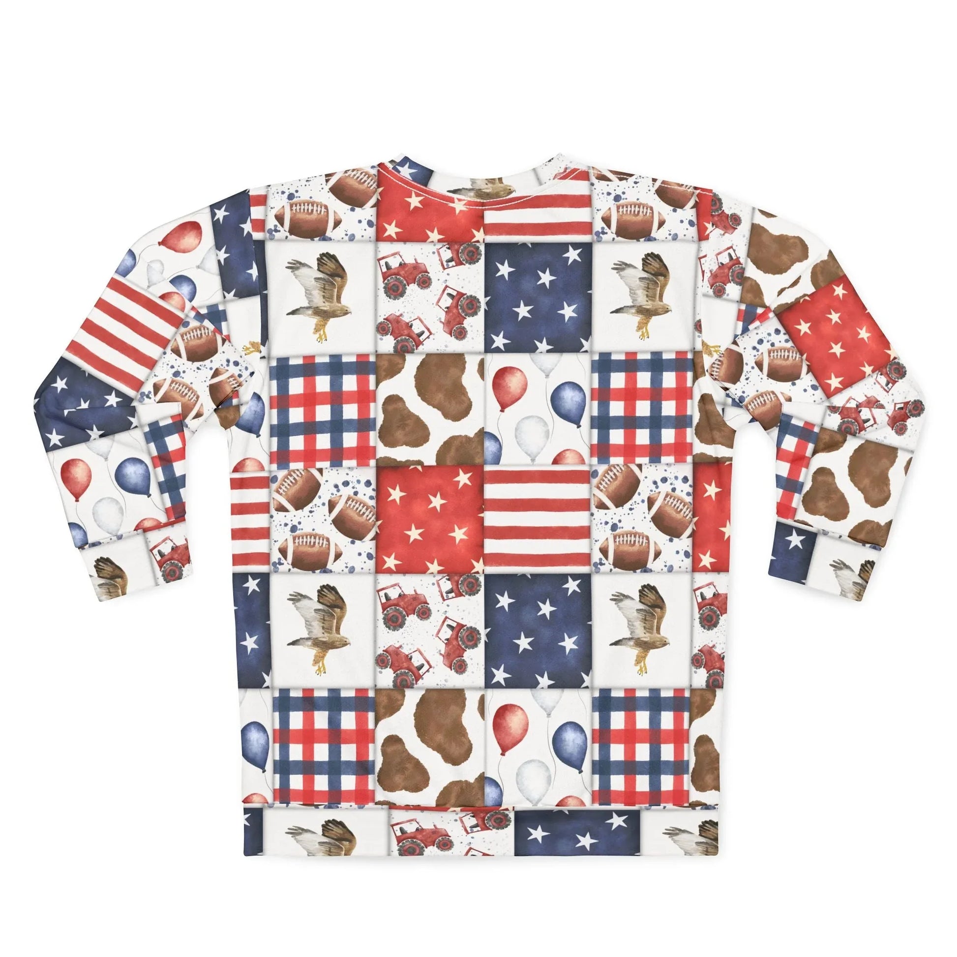 Patriot Patchwork Spirit Sweatshirt - All Over Prints