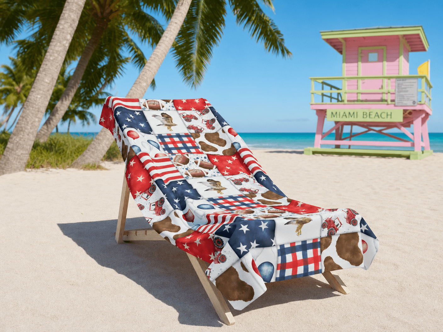 Patriot Patchwork Towel – RELLE Fashion & Lifestyle – Product Image