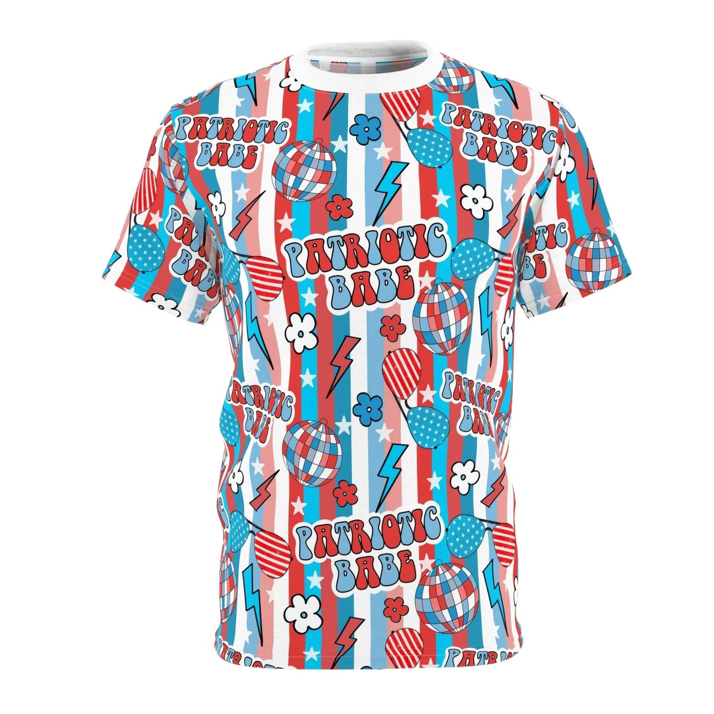 Patriotic Babe All-Over-Print T-Shirt - White stitching / 4 oz. / S - All Over Prints