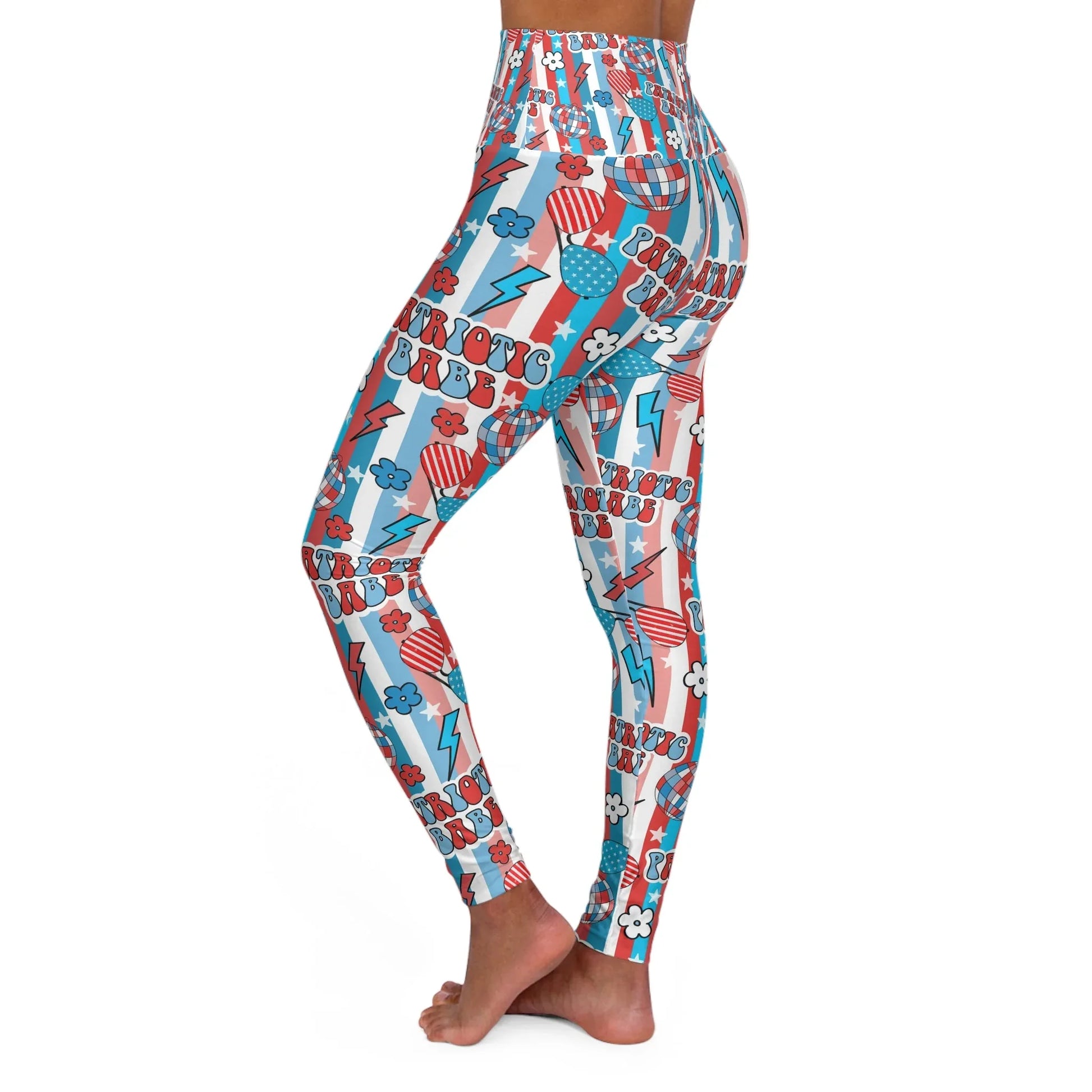 Patriotic Babe High Waisted Yoga Leggings - All Over Prints
