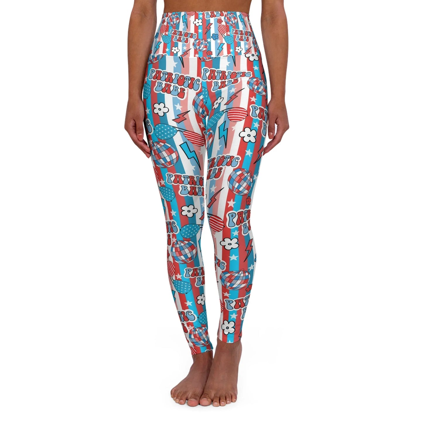 Patriotic Babe High Waisted Yoga Leggings - XS - All Over Prints