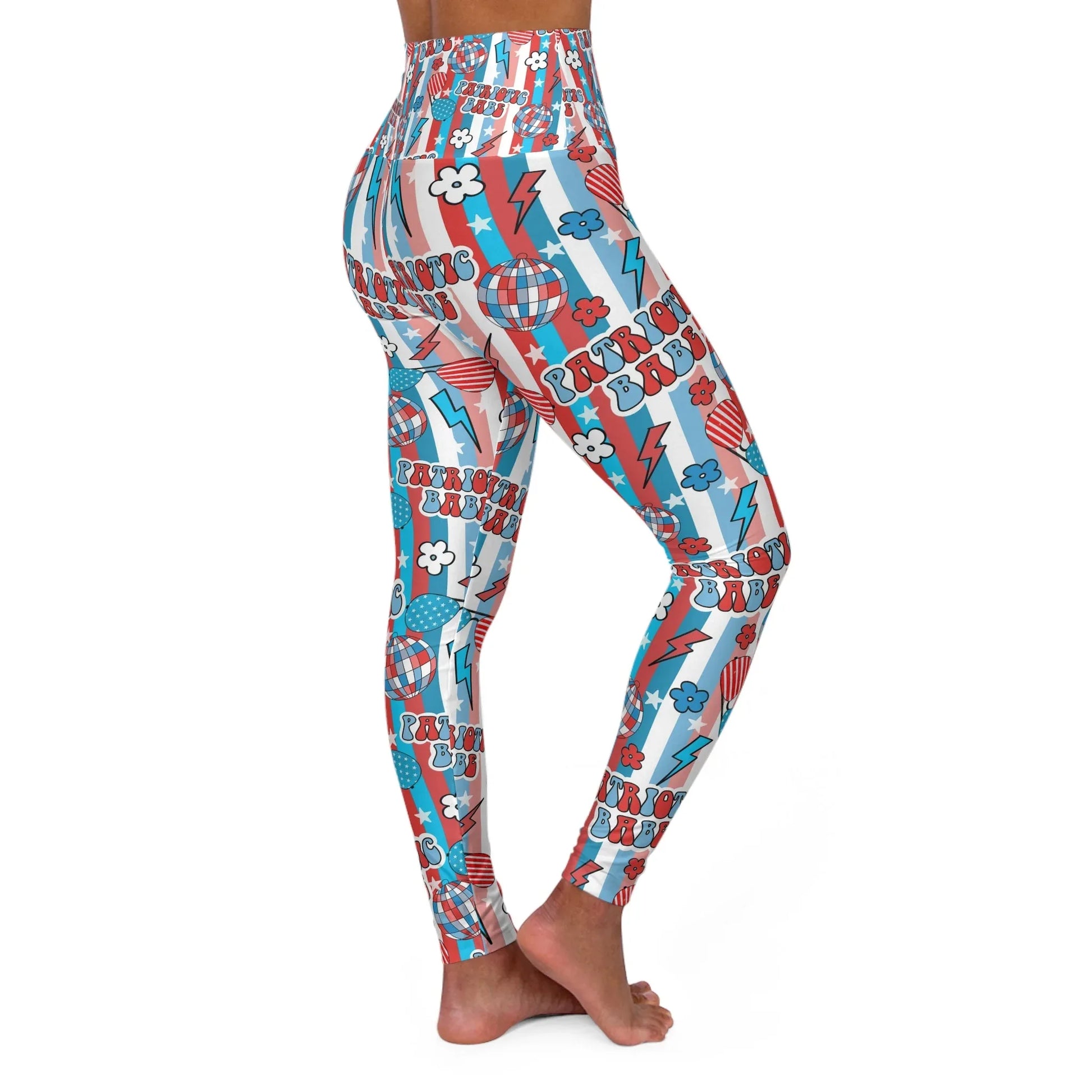 Patriotic Babe High Waisted Yoga Leggings - All Over Prints