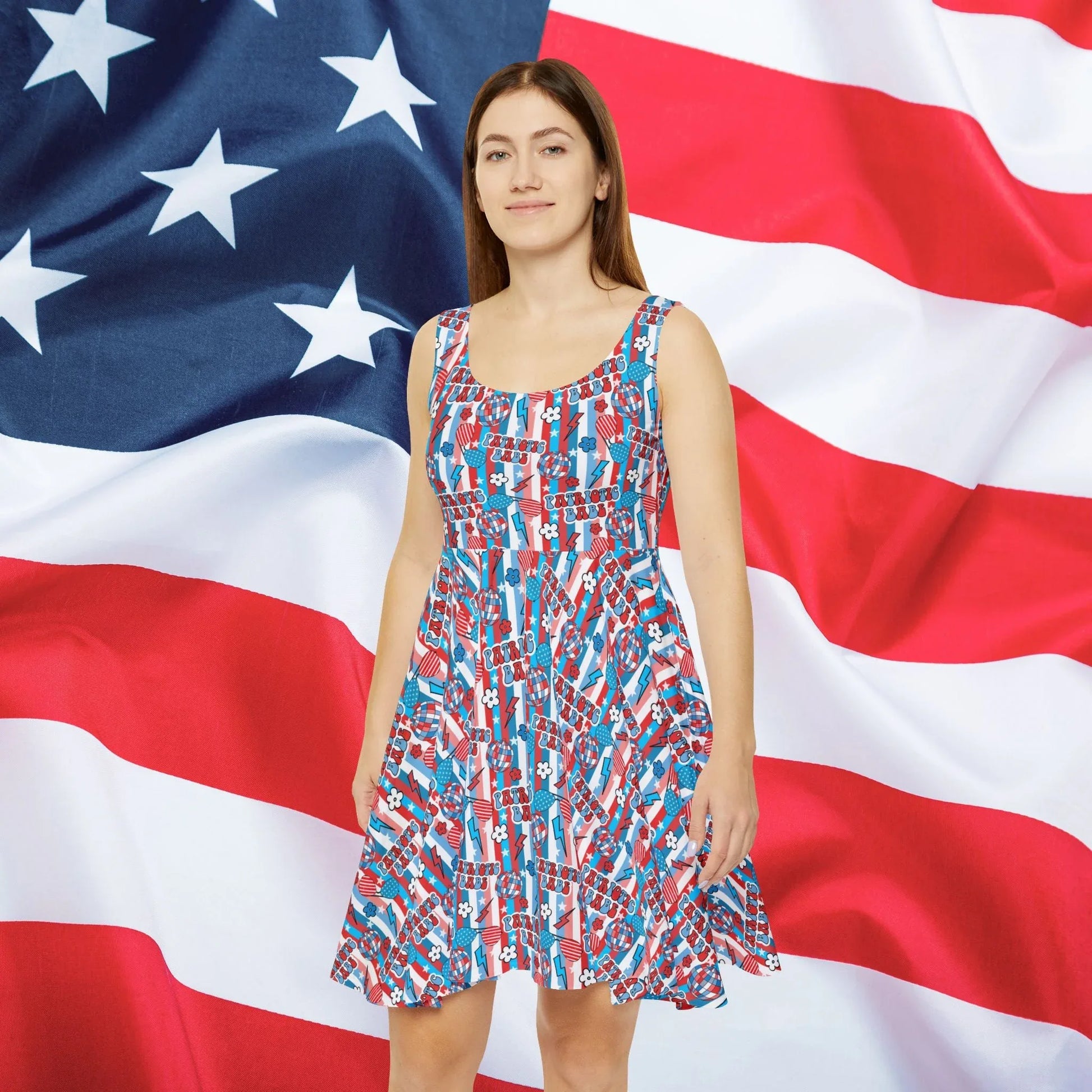Patriotic Babe Skater Dress - All Over Prints