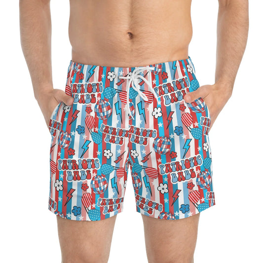 Patriotic Babe Swim Trunks - All Over Prints