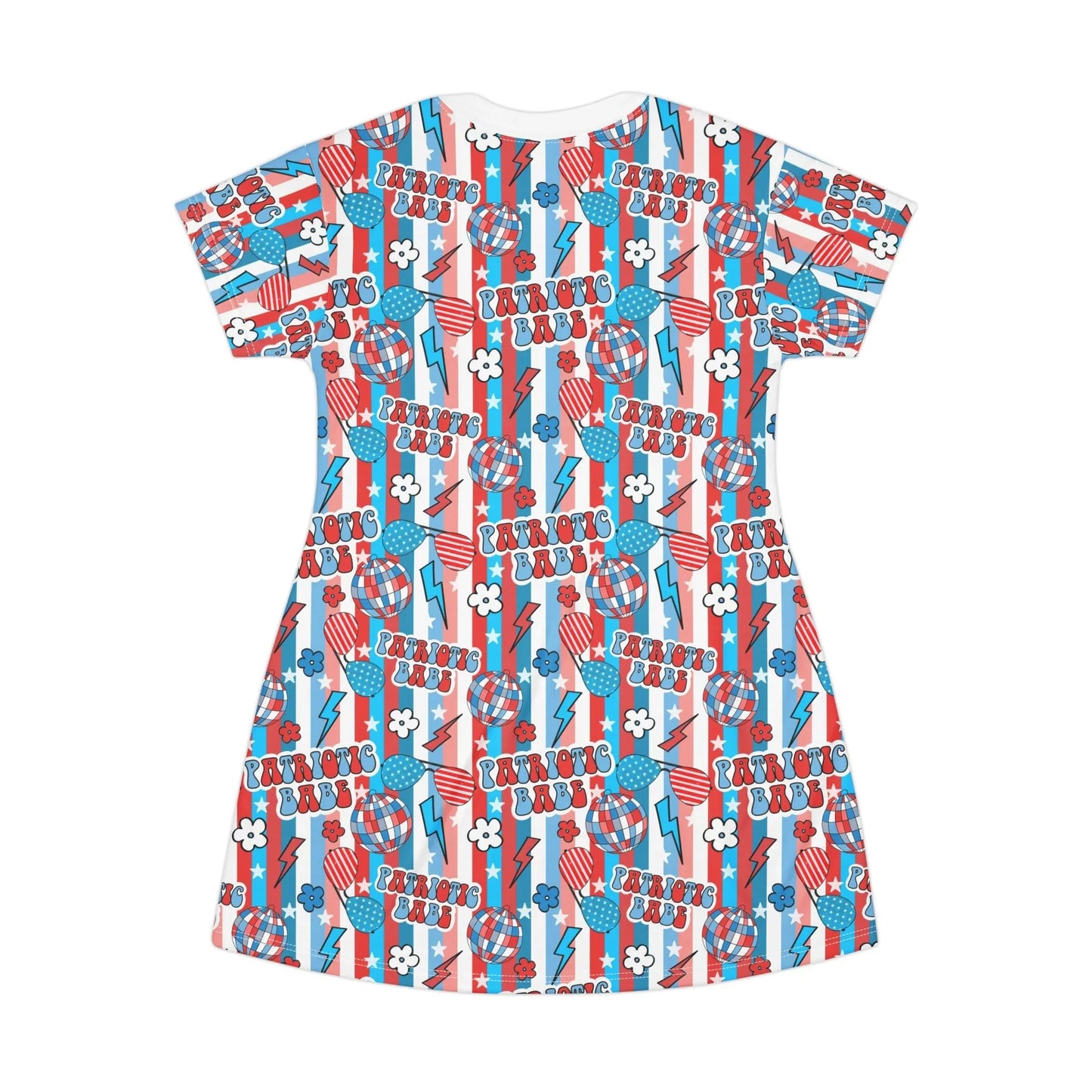 Patriotic Babe T-Shirt Dress - All Over Prints