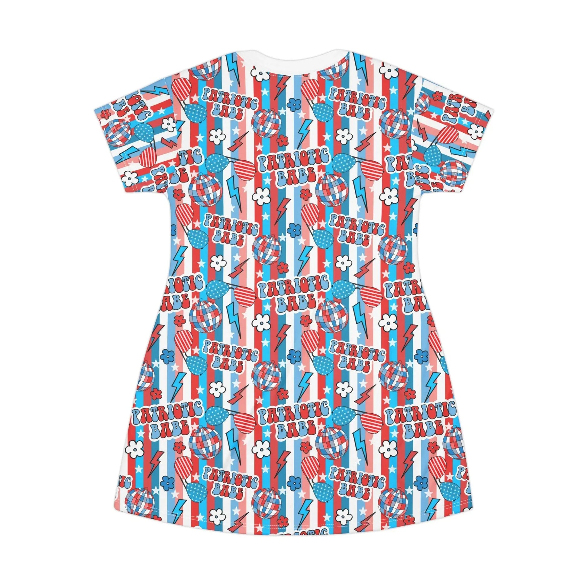 Patriotic Babe T-Shirt Dress - All Over Prints
