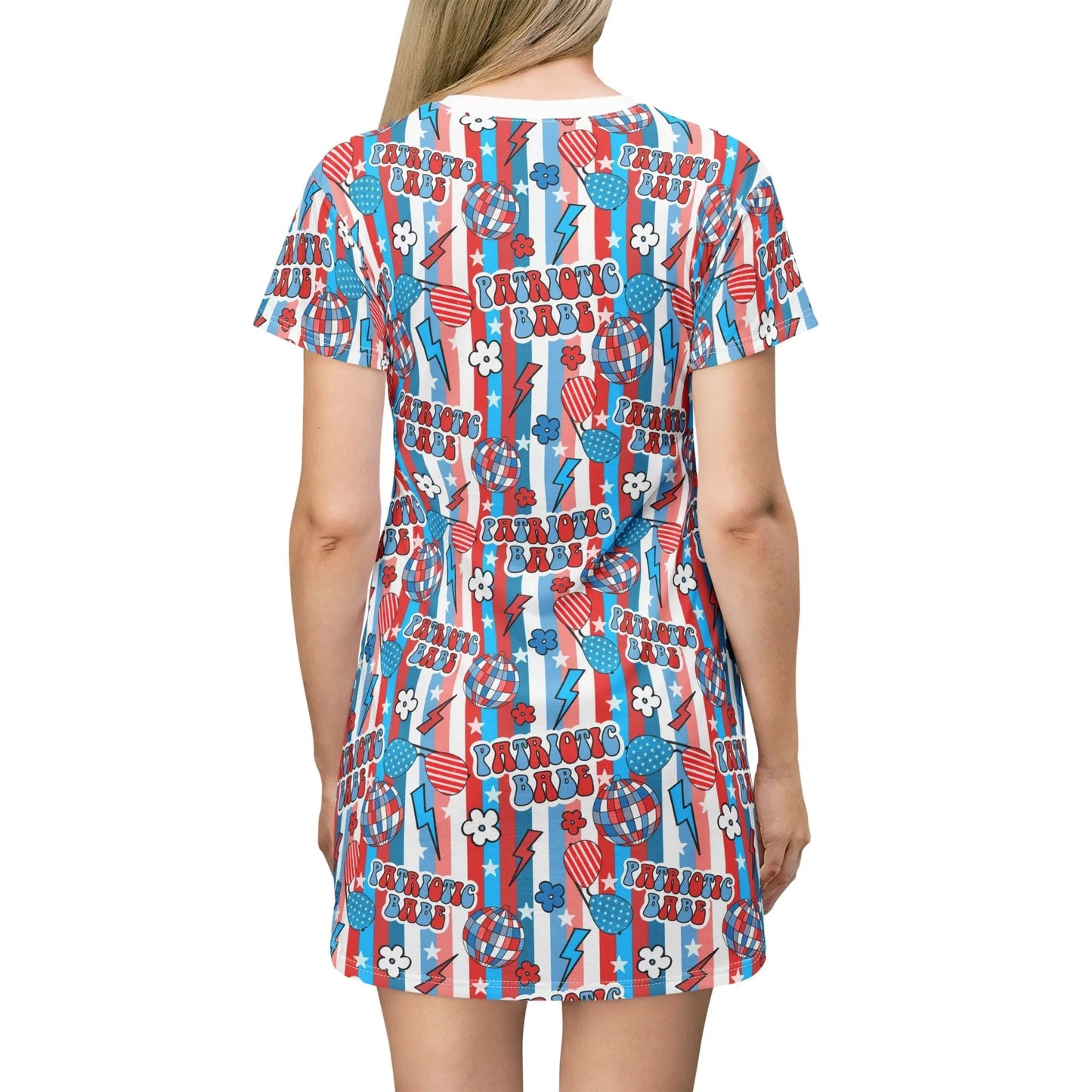 Patriotic Babe T-Shirt Dress - All Over Prints