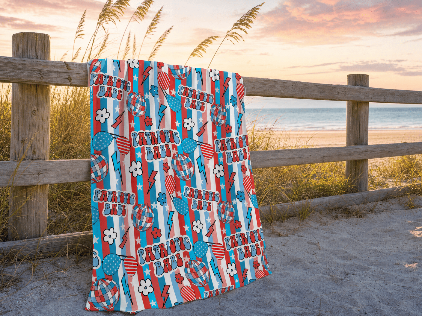 Patriotic Babe Towel – RELLE Fashion & Lifestyle – Product Image