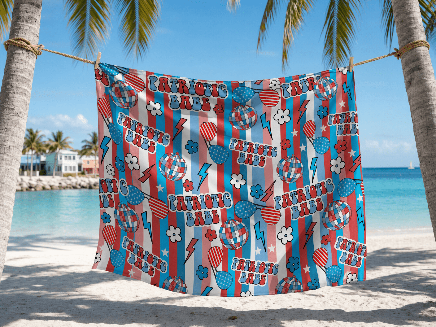 Patriotic Babe Towel – RELLE Fashion & Lifestyle – Product Image