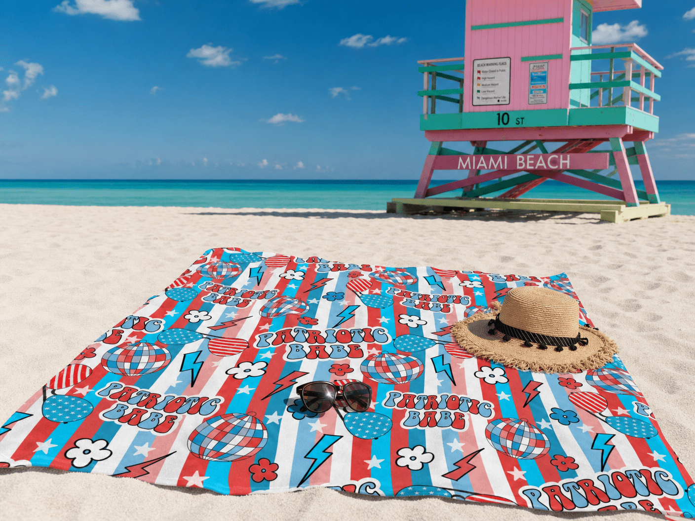 Patriotic Babe Towel – RELLE Fashion & Lifestyle – Product Image