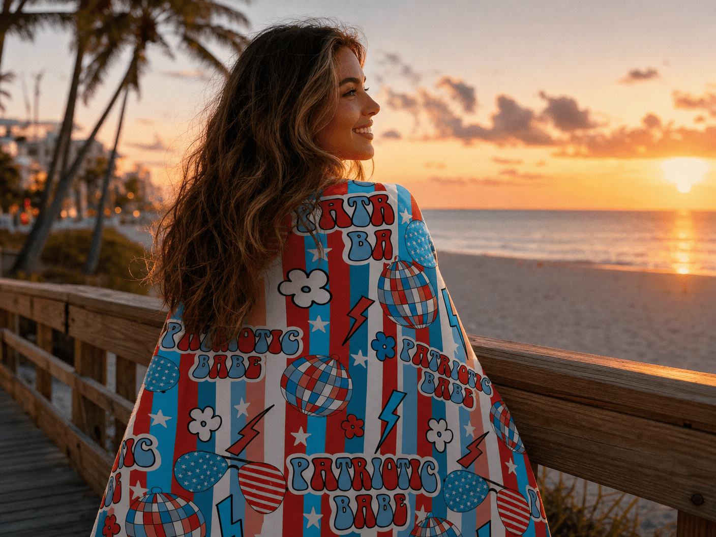 Patriotic Babe Towel – RELLE Fashion & Lifestyle – Product Image