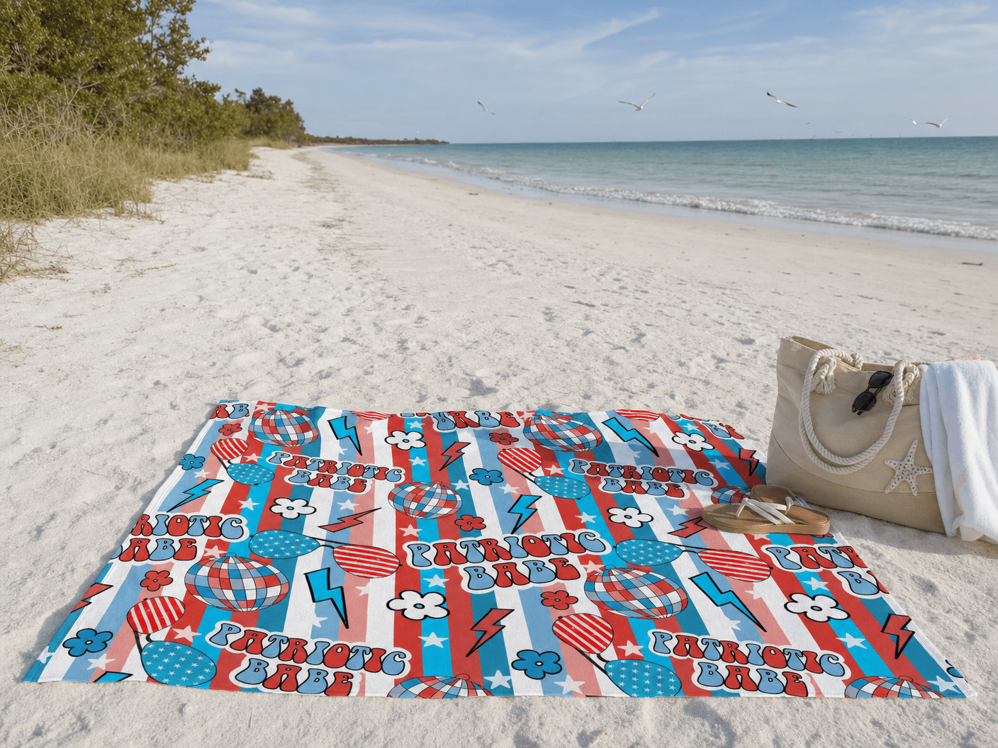 Patriotic Babe Towel – RELLE Fashion & Lifestyle – Product Image
