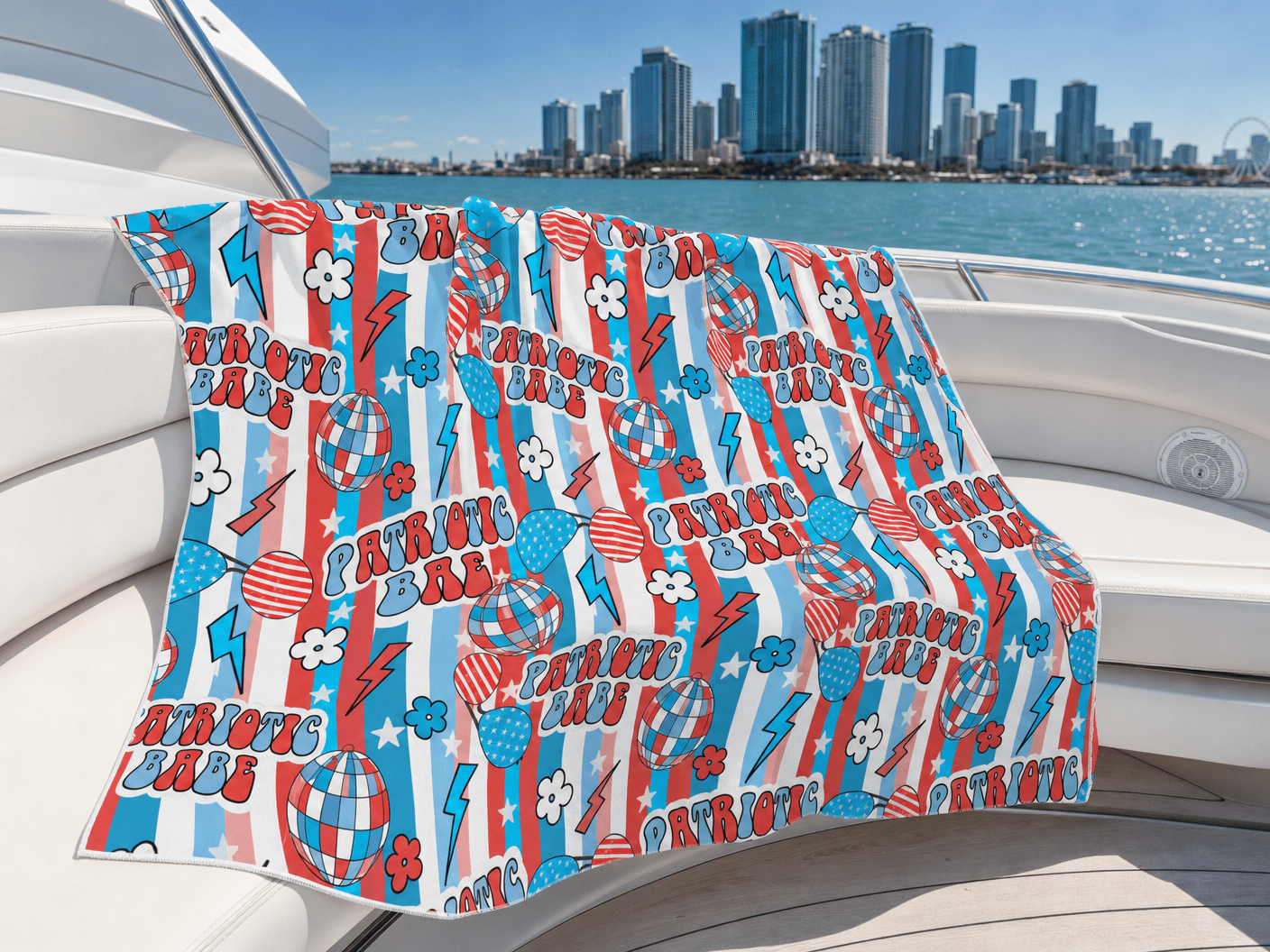 Patriotic Babe Towel – RELLE Fashion & Lifestyle – Product Image
