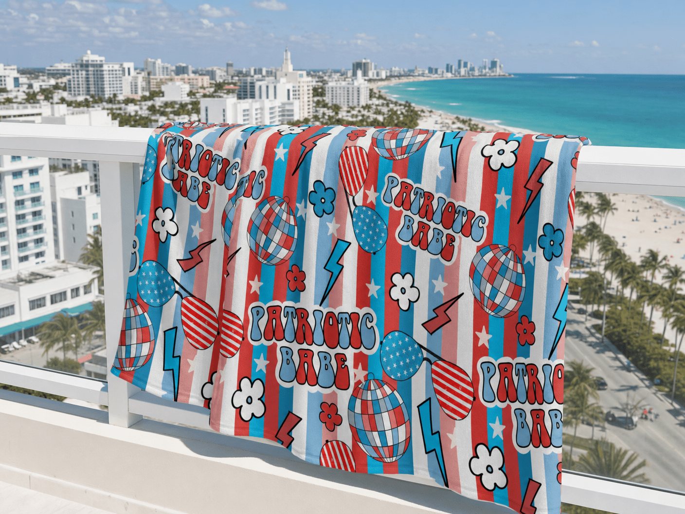 Patriotic Babe Towel – RELLE Fashion & Lifestyle – Product Image