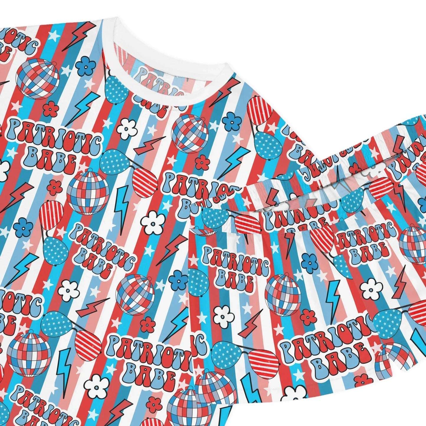 Patriotic Babe Women’s Short Pajama Set - All Over Prints