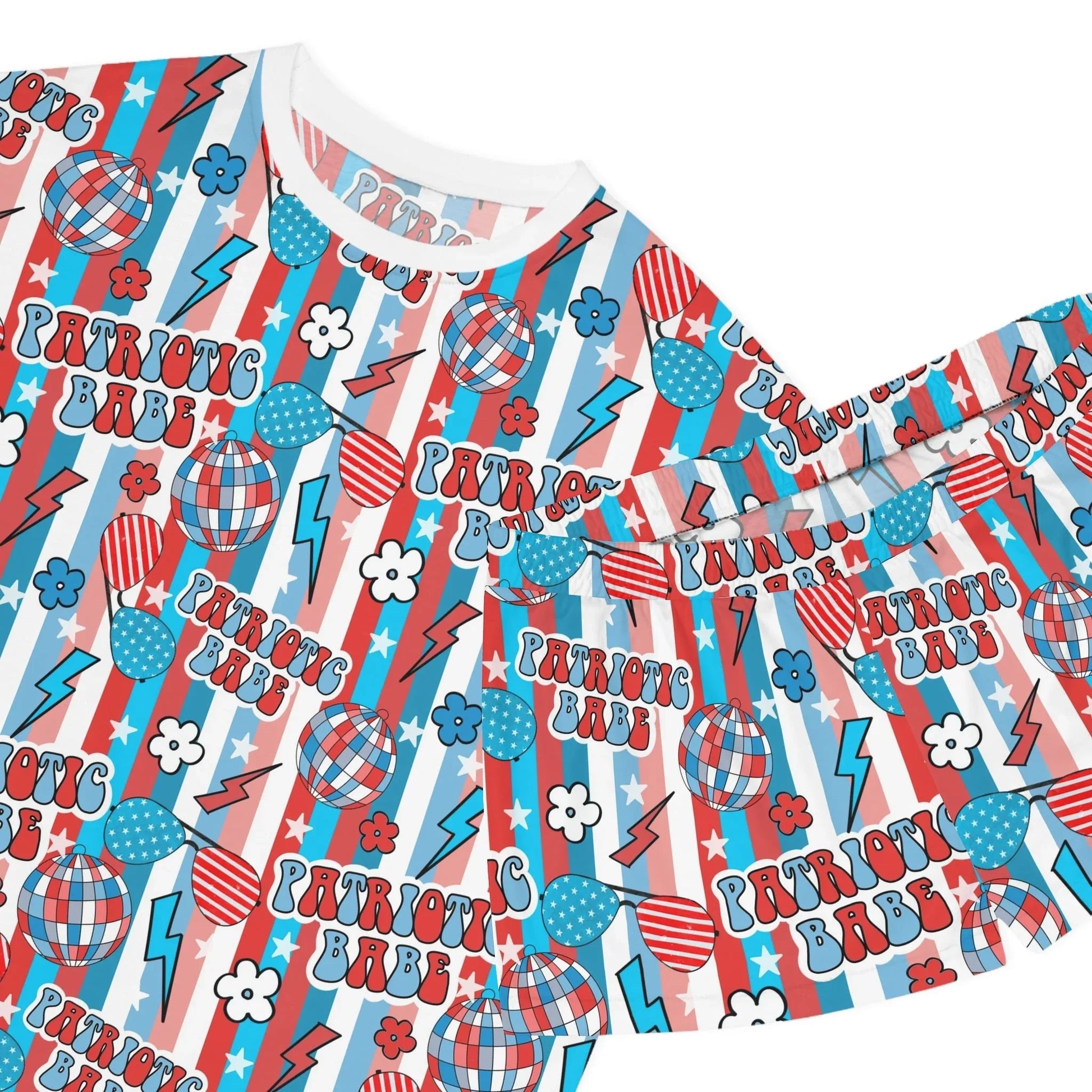 Patriotic Babe Women’s Short Pajama Set - All Over Prints