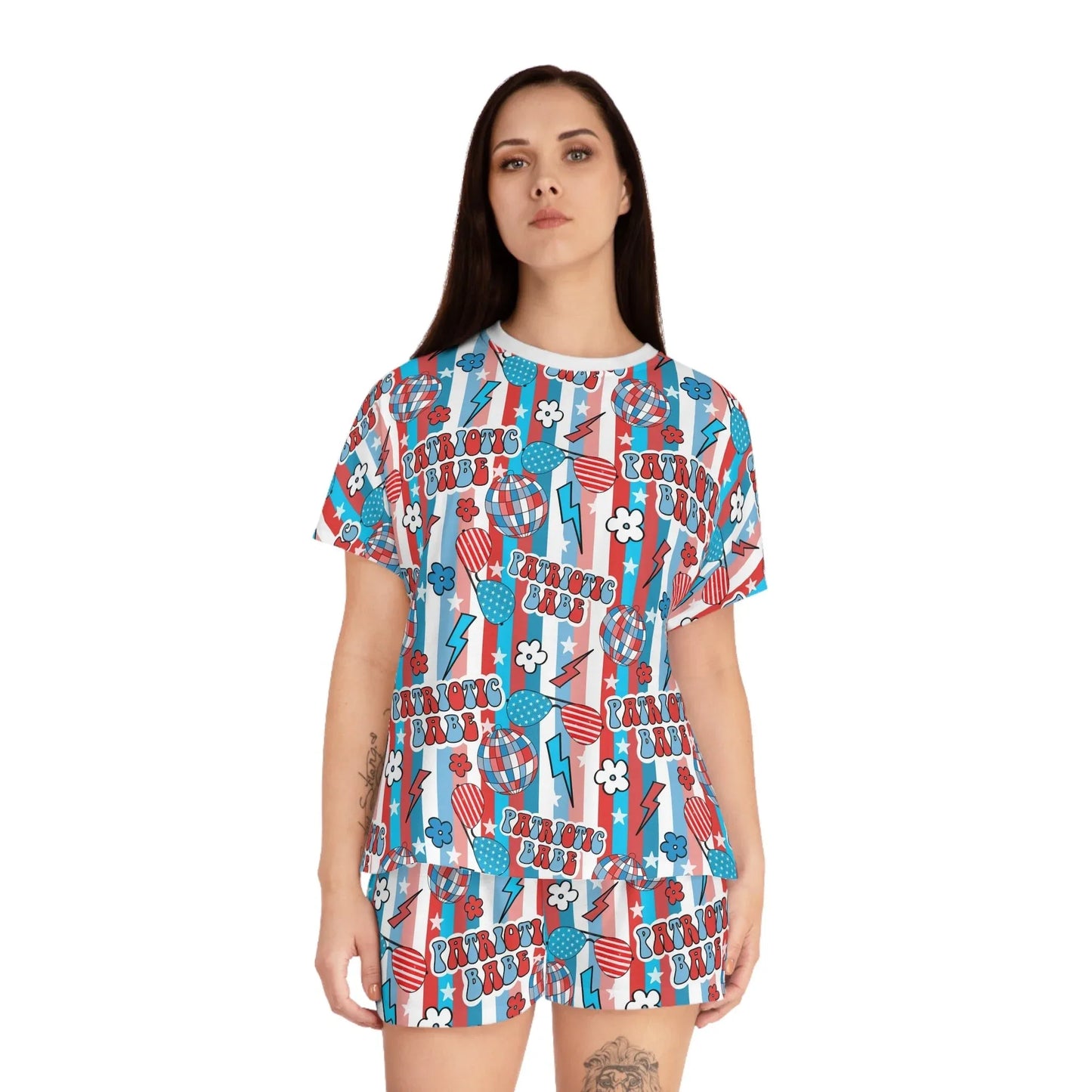 Patriotic Babe Women’s Short Pajama Set - All Over Prints