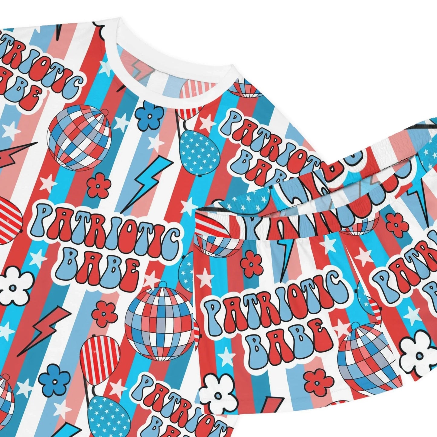 Patriotic Babe Women’s Short Pajama Set - All Over Prints