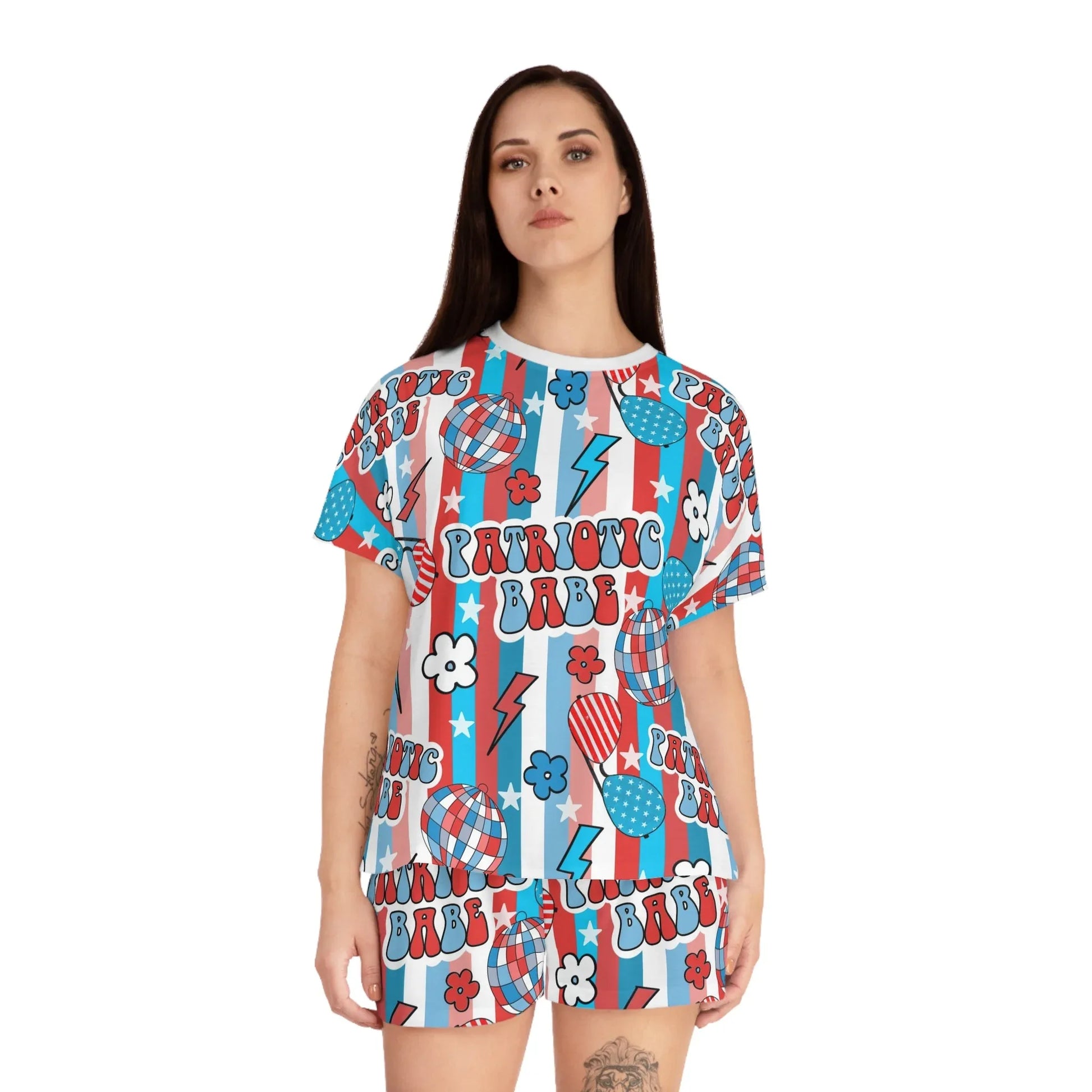 Patriotic Babe Women’s Short Pajama Set - All Over Prints
