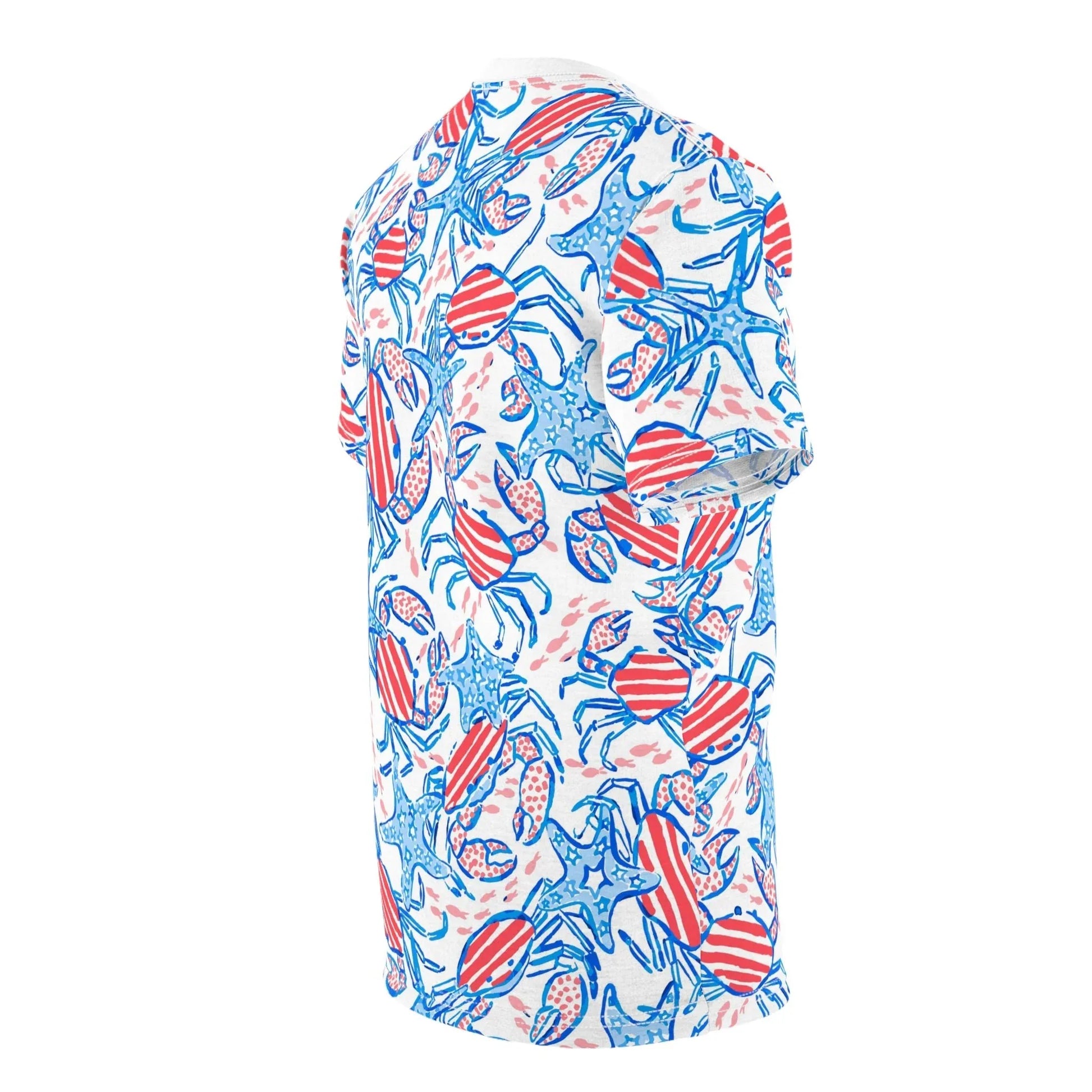Patriotic Crab & Seashell All-Over-Print T-Shirt - All Over Prints