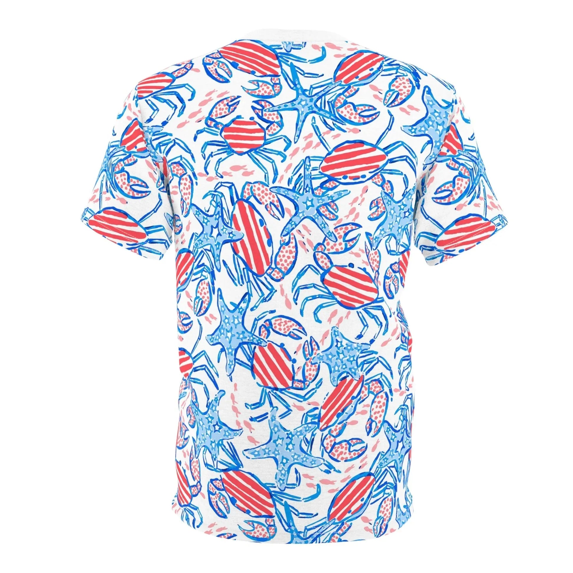 Patriotic Crab & Seashell All-Over-Print T-Shirt - All Over Prints