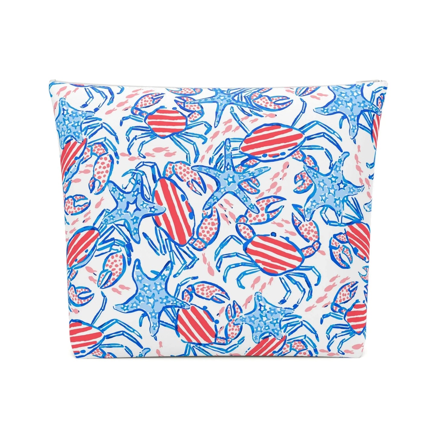 Patriotic Crab & Seashell Cosmetic Bag - 10.2’’ × 8.3’’ - Bags
