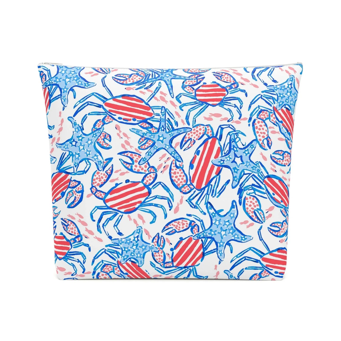 Patriotic Crab & Seashell Cosmetic Bag - Bags