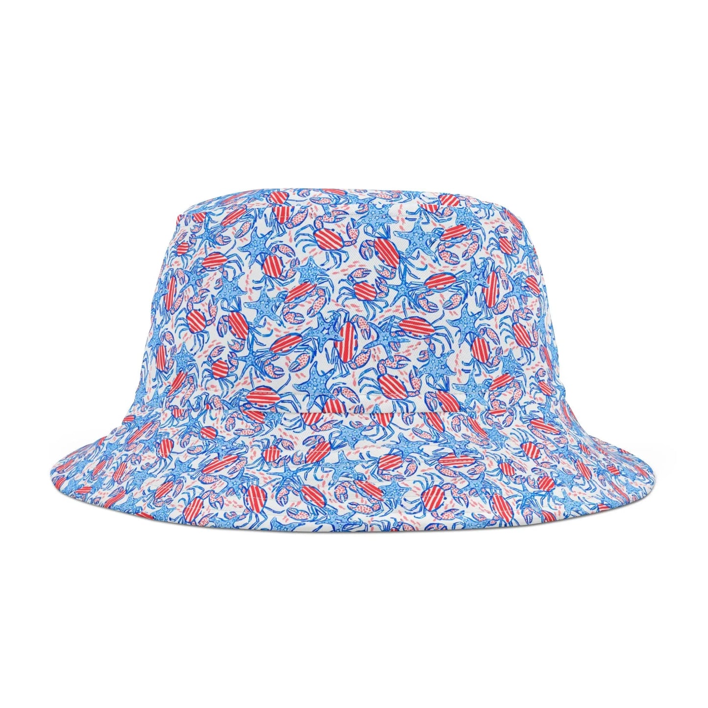 Patriotic Crab & Seashell Custom Bucket Hat - Hats
