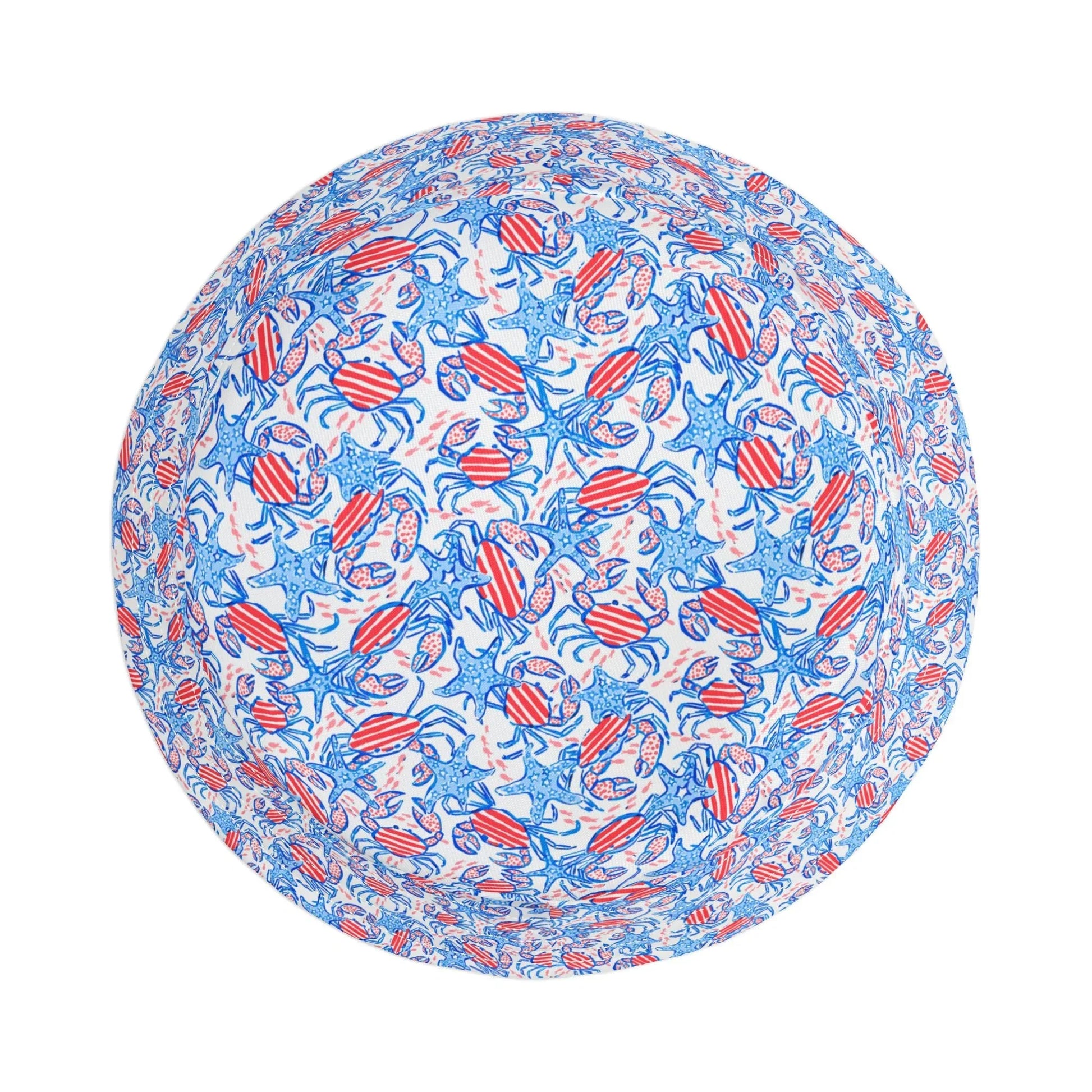 Patriotic Crab & Seashell Custom Bucket Hat - Hats