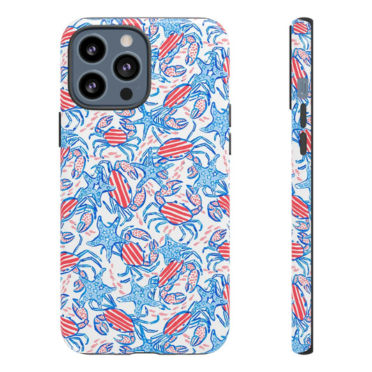 Patriotic Crab & Seashell iPhone Case - 13 Pro Max / Glossy - Phone