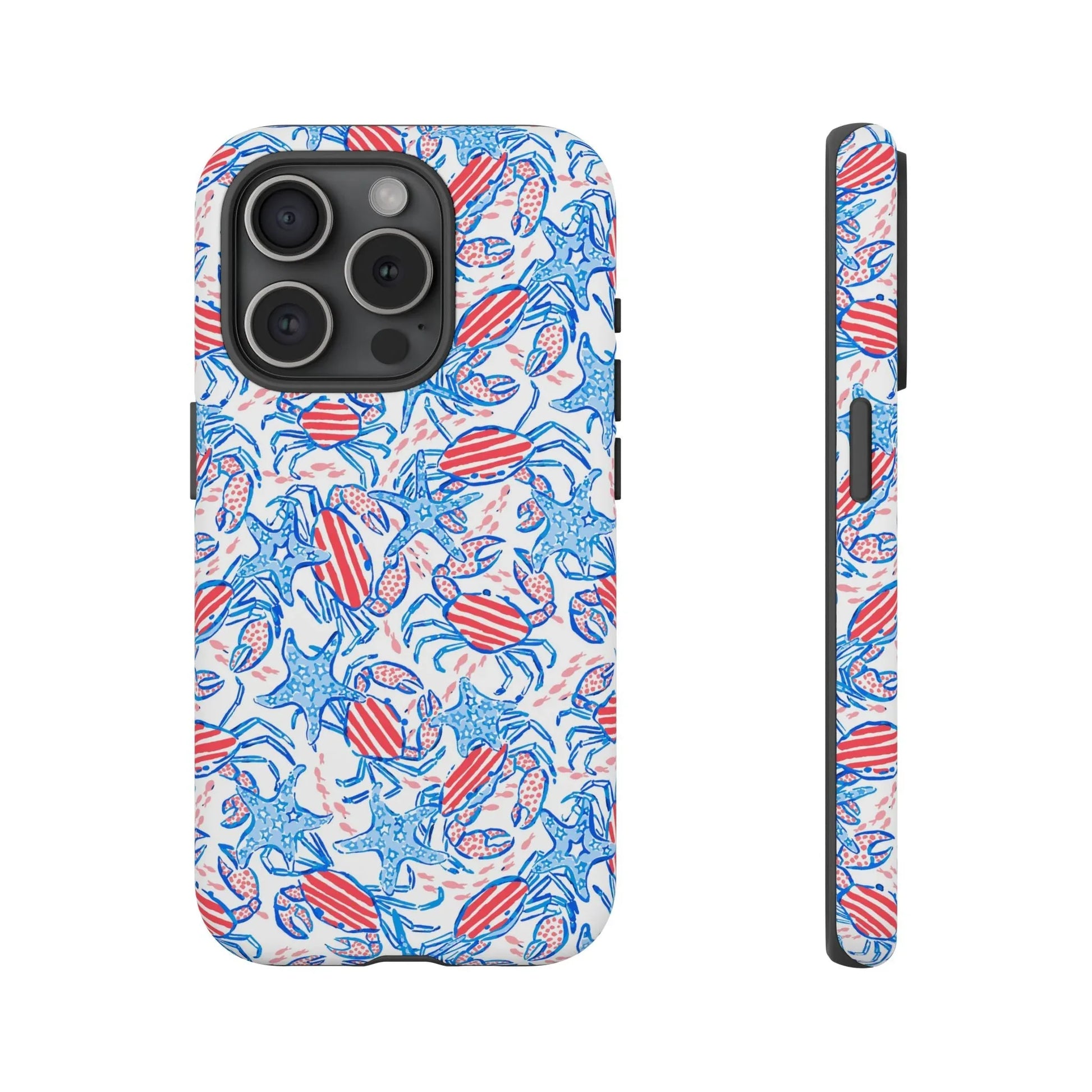 Patriotic Crab & Seashell iPhone Case - 15 Pro / Matte - Phone