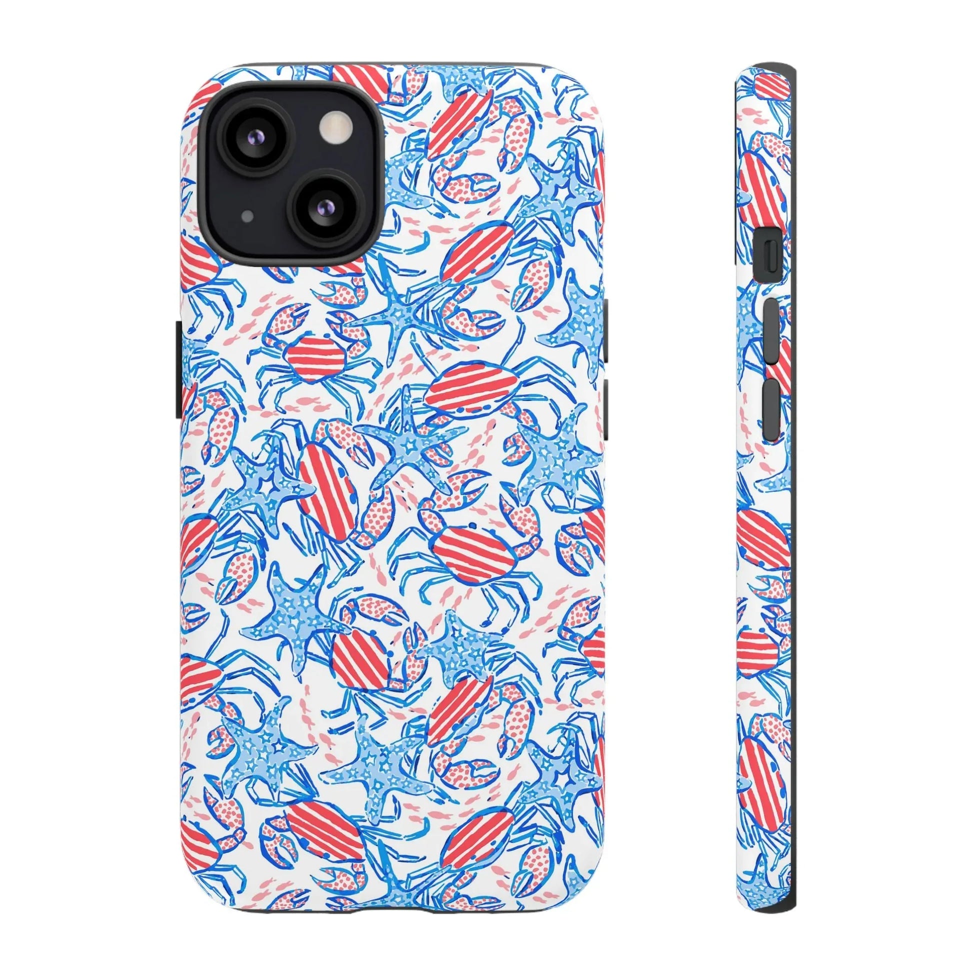 Patriotic Crab & Seashell iPhone Case - 13 / Matte - Phone
