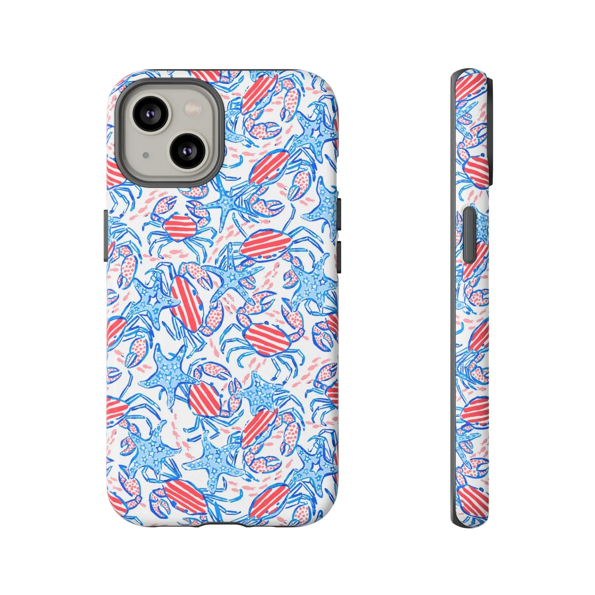 Patriotic Crab & Seashell iPhone Case - 14 / Matte - Phone