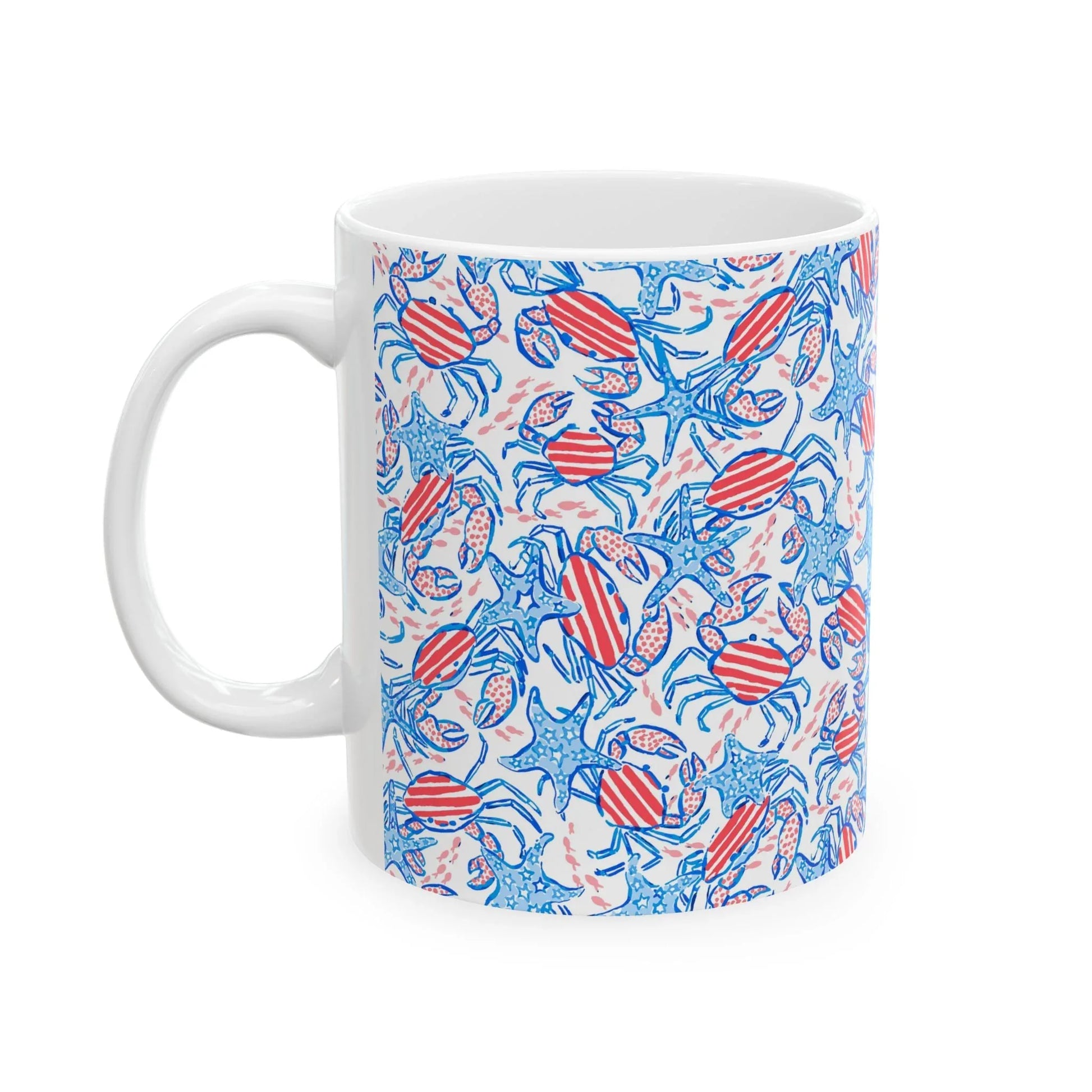 Patriotic Crab & Seashell Mug - 11oz