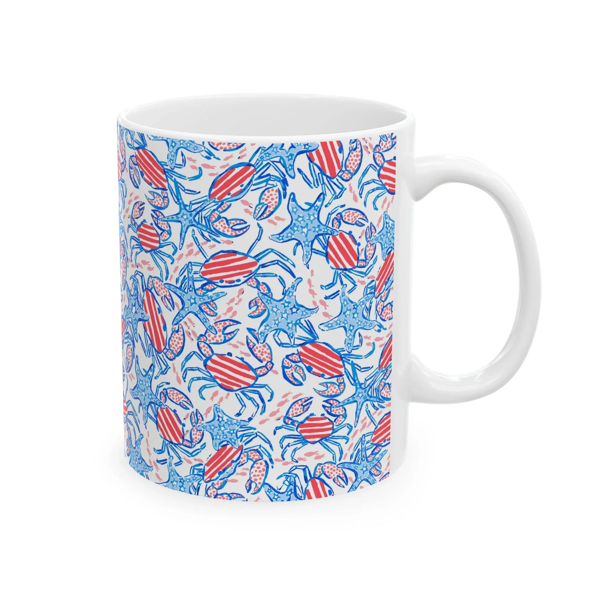 Patriotic Crab & Seashell Mug - 11oz