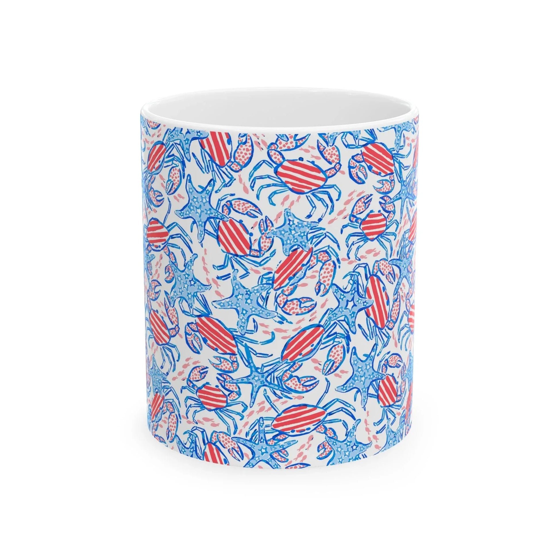 Patriotic Crab & Seashell Mug - 11oz