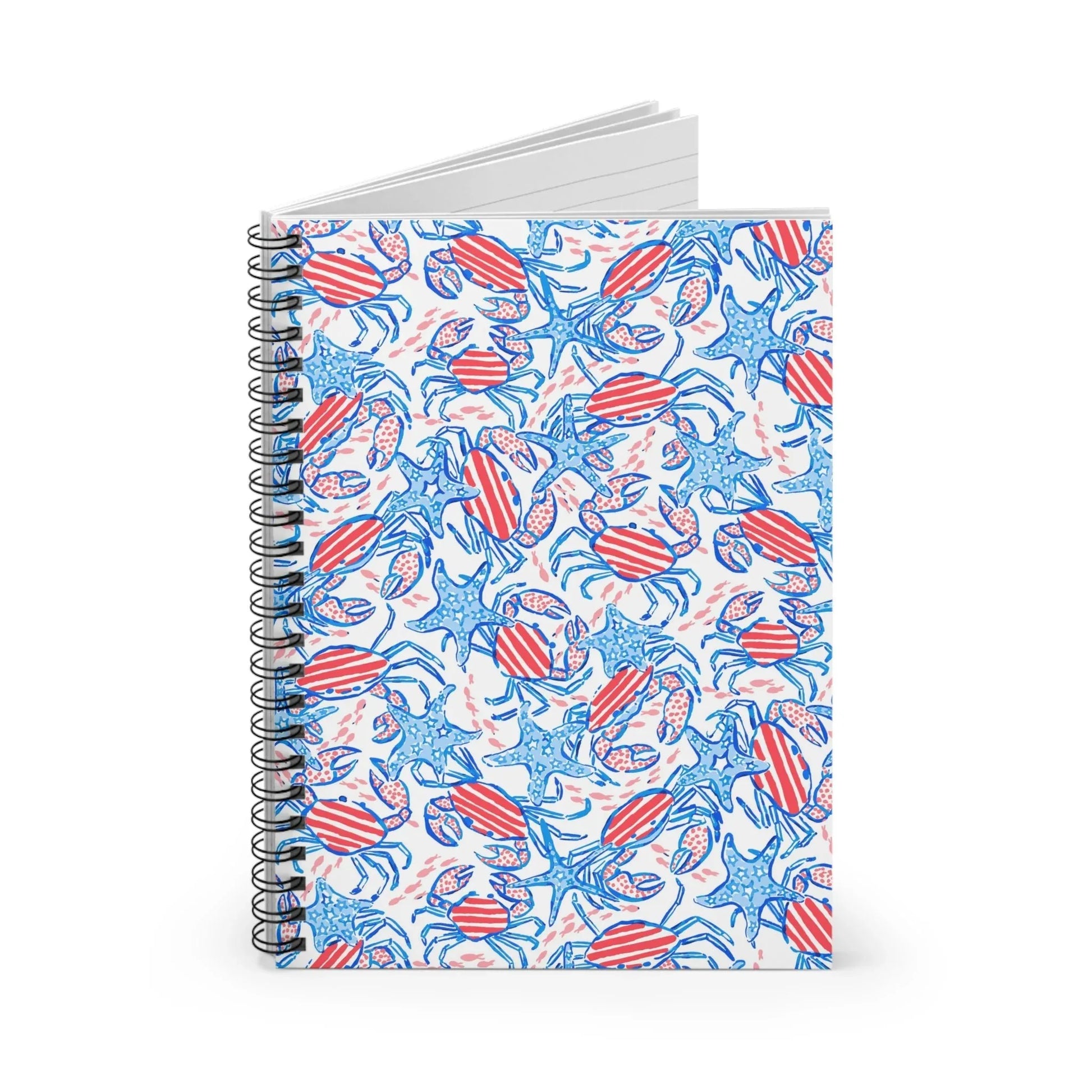 Patriotic Crab & Seashell Notebook - One Size - Paper products