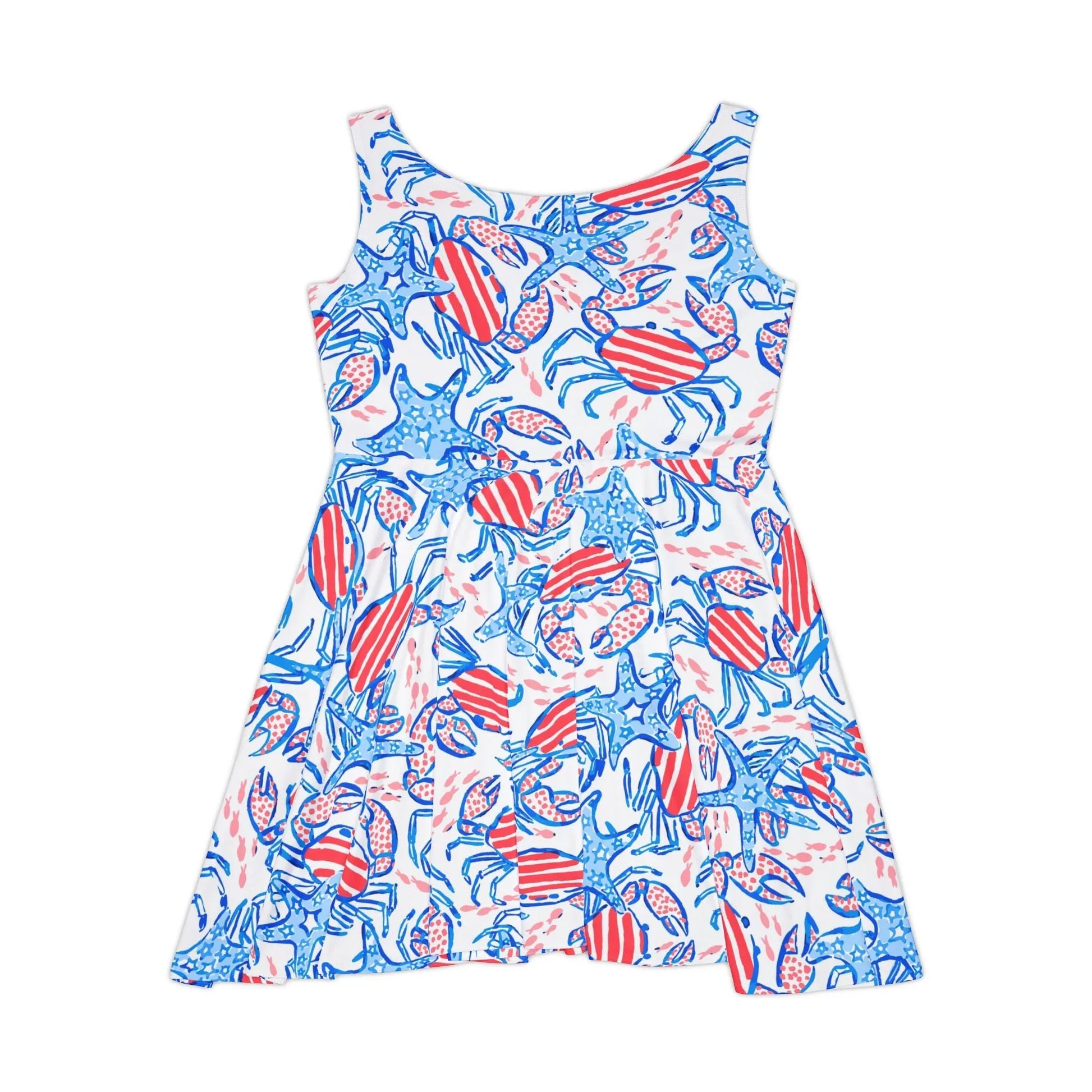 Patriotic Crab & Seashell Skater Dress - All Over Prints