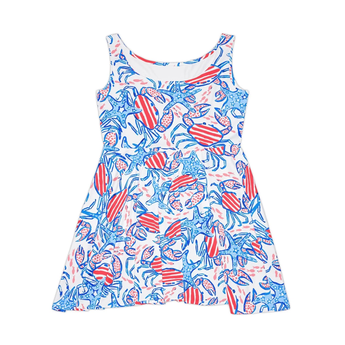 Patriotic Crab & Seashell Skater Dress - All Over Prints
