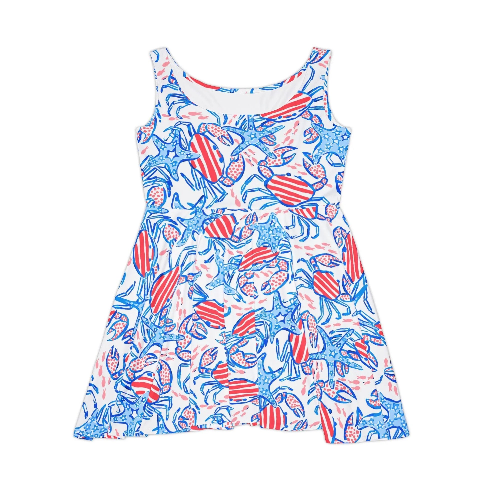 Patriotic Crab & Seashell Skater Dress - All Over Prints
