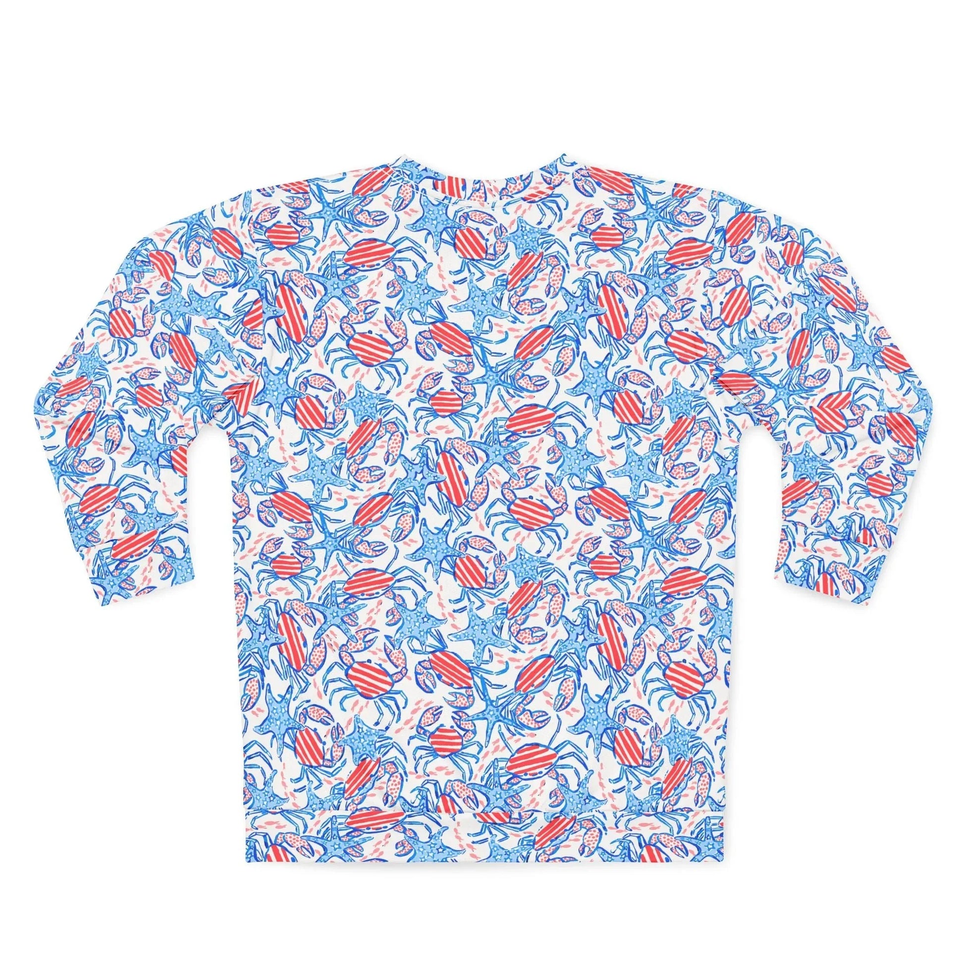 Patriotic Crab & Seashell Spirit Sweatshirt - All Over Prints