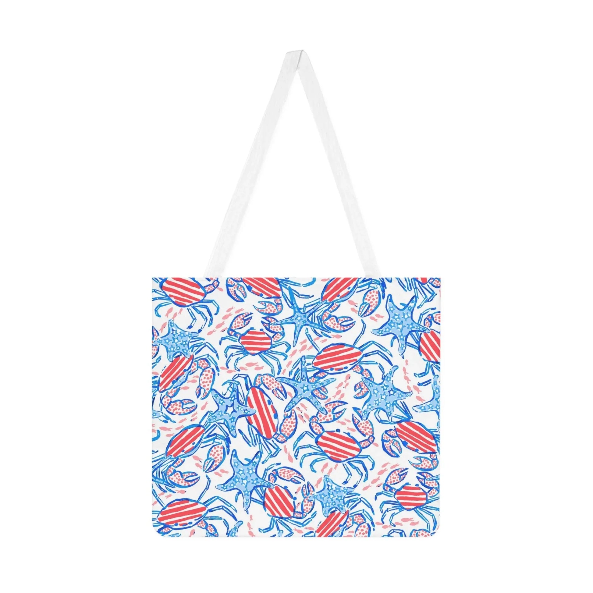 Patriotic Crab & Seashell Tote Bag - One size / White - Bags