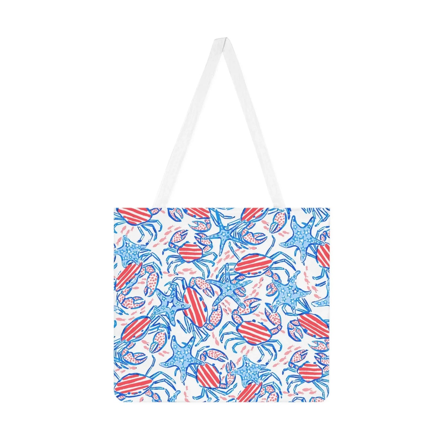 Patriotic Crab & Seashell Tote Bag - One size / White - Bags
