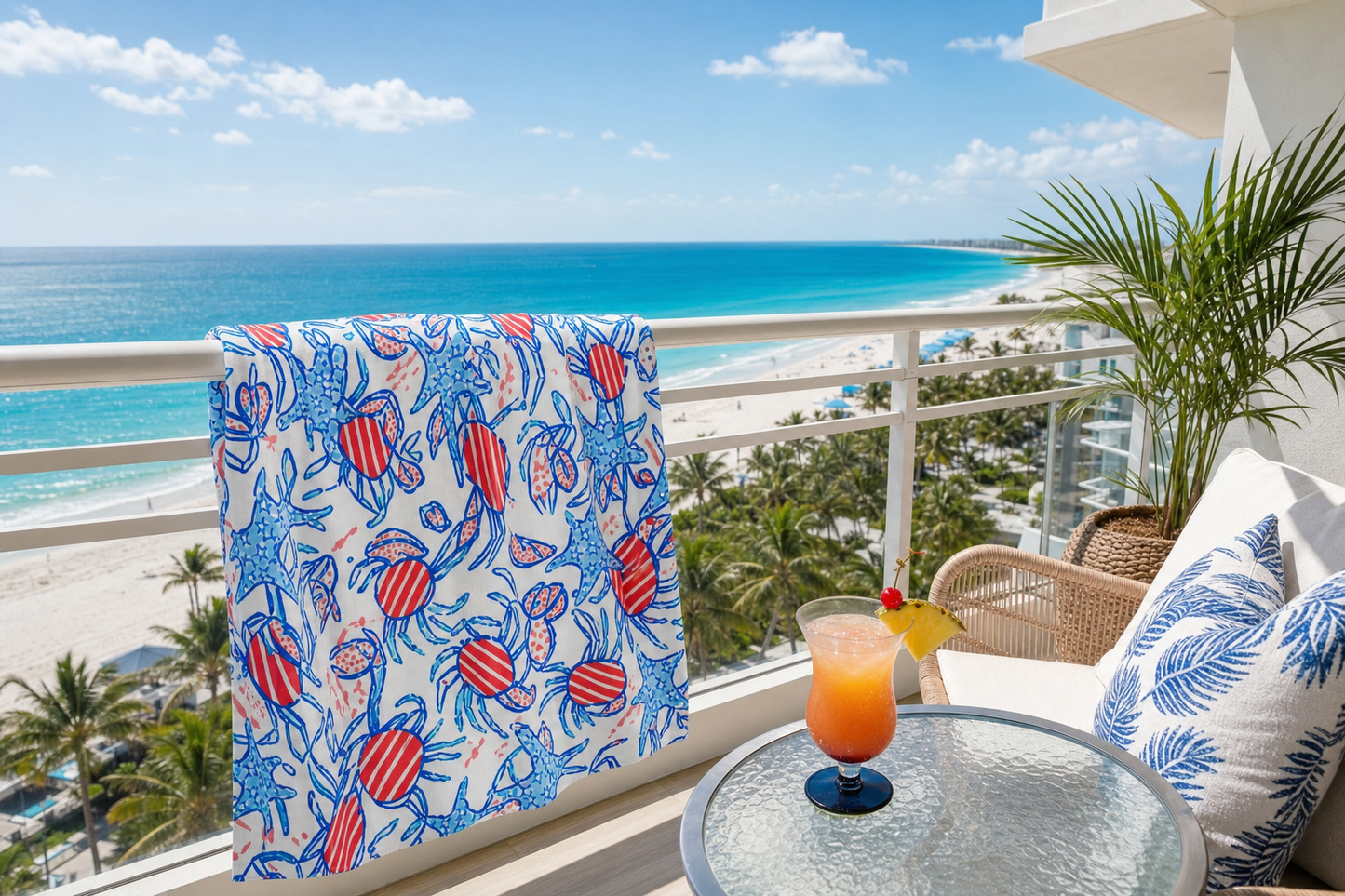 Patriotic Crab & Seashell Towel – RELLE Fashion & Lifestyle – Product Image