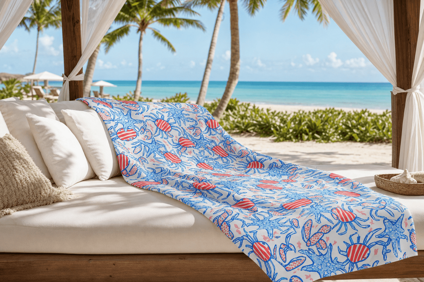 Patriotic Crab & Seashell Towel – RELLE Fashion & Lifestyle – Product Image