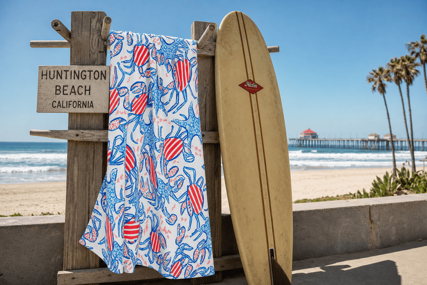 Patriotic Crab & Seashell Towel – RELLE Fashion & Lifestyle – Product Image