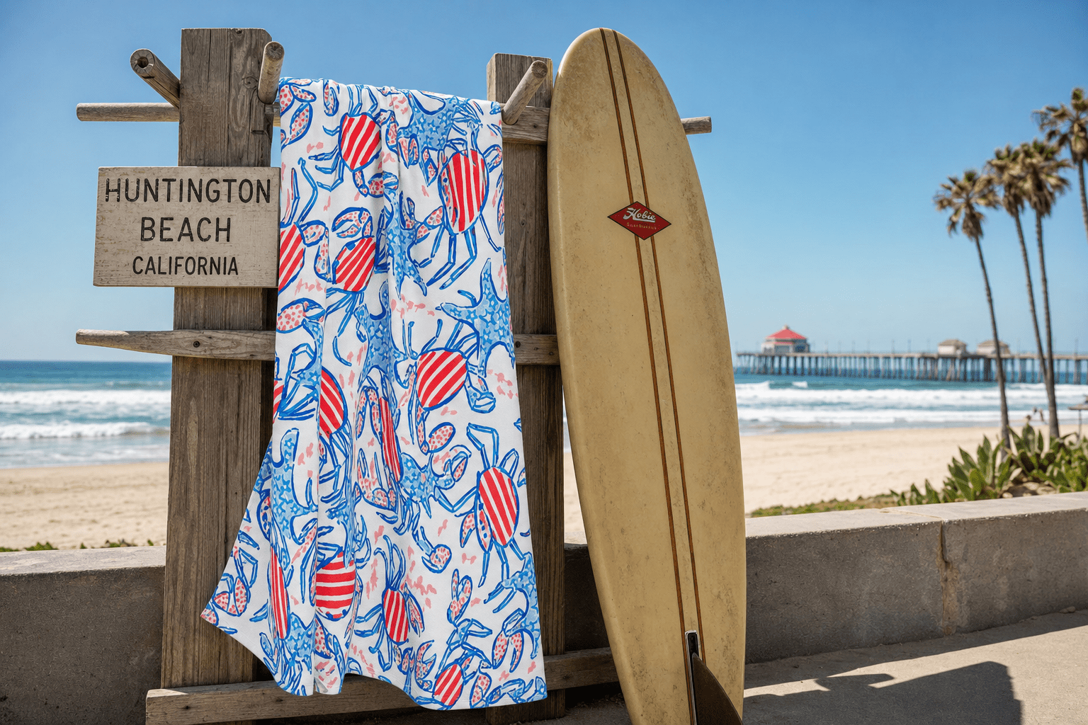 Patriotic Crab & Seashell Towel – RELLE Fashion & Lifestyle – Product Image